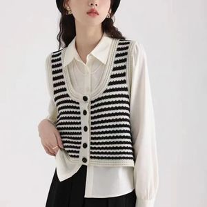 Gilet cardigan tricoté décontracté pour femme, taille asiatique, printemps et automne 2024