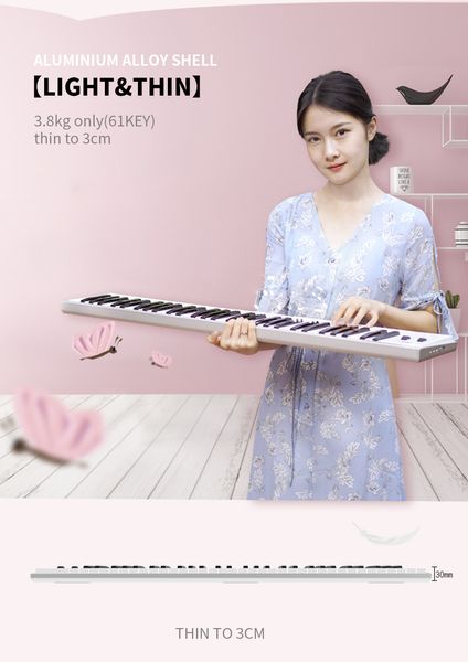 Za-o organisateurs portable 61/88 touches multi-fonction midi bluetooth countrol piano électronique clavier numérique instrument de musique