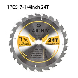 Zaagbladen-hoja de sierra Circular de 184mm, 71/4 pulgadas, 24T, 60T, cortador de disco de corte fino de carburo, herramienta para carpintería, 1 ud.