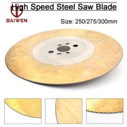 Zaagbladen 1pc HSS Circular Saw Blade Disc de corte Tincoated para metal de cobre Tubo de acero inoxidable Barra de aluminio 10 ''/11 ''/12 ''