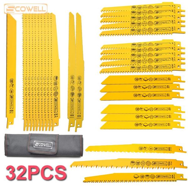 Zaagbladen 30% de réduction 32 pièces lame de scie de démolition Kit de scie de recette bimétallique outil électrique bricolage ensemble de scies alternatives sabre pour la coupe du bois et du métal