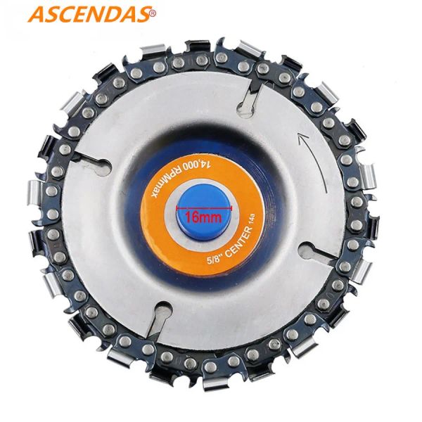 Zaagbladen Disque et chaîne de meuleuse de 4 pouces Chaîne à coupe fine de 22 dents pour meuleuse d'angle 100/115 en acier 14 000 tr/min Convient pour : 4