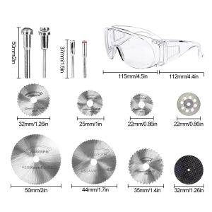 Zaagbladen 43 stks/set diamant HSS hars metaal snijden zaagblad schijf roterende slijpschijven dremel snijschijven met boordoorn