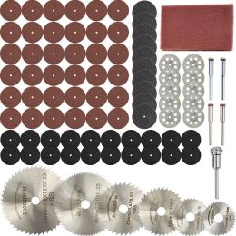 Zaagbladen 88pcs mini-lame de scie circulaire ensemble diamant en bois de métal de découpe roues coupées roues en bois de travail des outils rotatifs métalliques