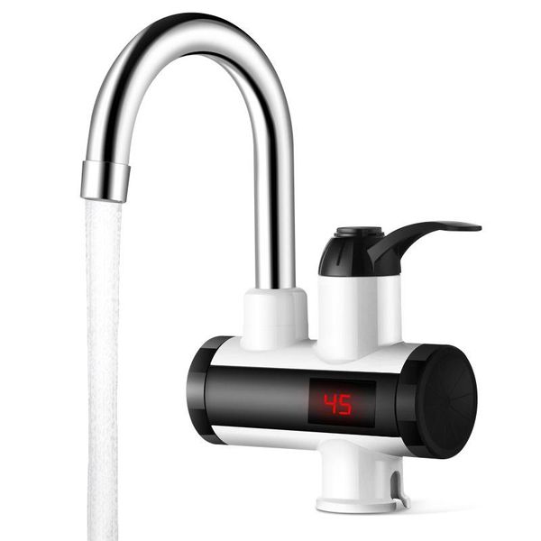 Zaagbladen chauffe-eau électrique instantané sans réservoir affichage de la température chauffage de l'eau cuisine chaude 3000w chauffe-eau avec prise Led ue