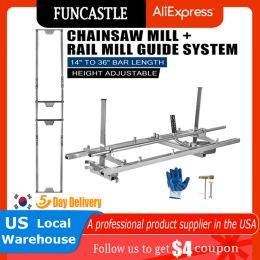 Zaagmachines Scie de table de scie à chaîne de 36 pouces pour couper le bois, système de rails, maison, jardin, outils de bois, scierie circulaire