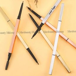 Zaagmachines Crayon à sourcils à double tête personnalisé de longue durée du stylo de sourcils en or rose rose durable