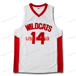 Zac Efron Troy Bolton East High School Basketball Jersey heren heren wit elke maat XS-5XL naam en nummer