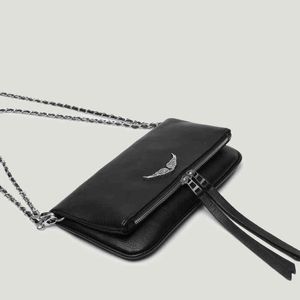 Zadig Voltaire Sac concepteur Sac deigner sac à main sac à main sacs d'épaule féminins extérieurs noirs zv wing chauds drings crossbody sac pu metal chaîne hands sacs à main 220916 dlwz