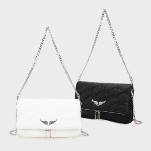 Zadig Voltaire Designer Sac ailes brillantes concepteurs de bodals crossbody sacs d'épaule argenté sacs de sacs concepteurs femme sac à main noir blanc croix de corps sac espagnol sacs