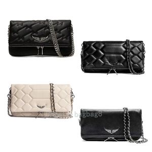 Zadig Voltaire Designer Schoudertassen Heren Clutch Enveloptas Kettingen Crossbody Tas Vleugels Diamant strijken Dames Klinknagel Handtassen Prachtige luxe portemonnee van topkwaliteit