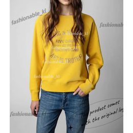 Zadig Voltaire Broderie Hoodie Designer Pullover Women Women Classic Letter Cotton Sweats Sweats Loose Sweater Sweates Mabot 393