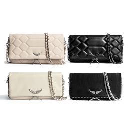 Zadig Voltaire Pochette Rock Swing Your Wings Bags Dames De Tote handtas Schouderontwerper Tas Mans Lederen Sling Ketting Koppeling Koppeling Side Cross Body Mini Bags