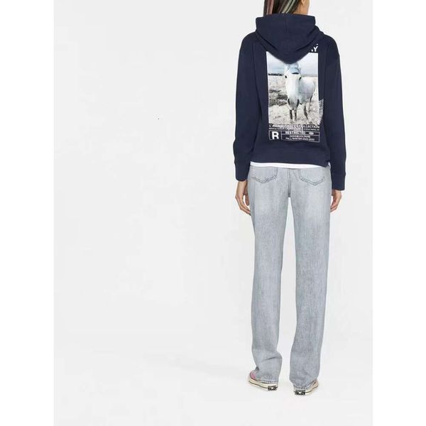 Zadig Voltaire Sweats à capuche pour femmes Sweatshirts 23AW ZV Sweatshirts cheval blanc lettre ailes encre blanche impression numérique forage à chaud pull polaire à capuche