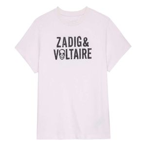 ZADIG VOLTAIREDESIGNER T -shirt vrouw zomer T -shirt grafisch tee vintage casual t -shirt dames ontwerper Zadig Voltaire shirt met korte mouwen 385