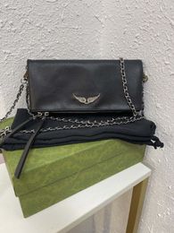 Zadig zv ketens tassen ontwerper vrouw tas vrouwen schoudertas vintage klinknagel handtas crossbody portemonnee echte lederen kruis ketting handtassen handtassen