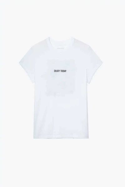 Zadig voltaire 2023 designer t shirtZV lettre dos encre blanche impression numérique lettre amour perceuse à chaud T-shirt à manches courtes