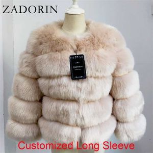 ZADORIN à manches longues fausse fourrure manteau femmes hiver mode épais chaud fourrure manteaux survêtement fausse fourrure veste grande taille 211110