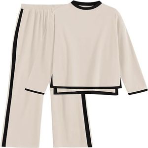 ZAFUL Ensemble 2 pièces en tricot pour femme avec pull à manches longues et pantalon large