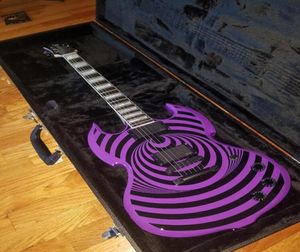 Zakk Wylde Audio Purple Bárbaro Black Bullseye SG Guitarra Electric Ebony Difmitboard Bloque grande INCLUSO CHINA EMG PECHUPS6330859