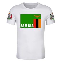 Zambia land vlag T-shirt wapenschild voor mannen vrouwen aangepaste grappige foto naam Tee 220609