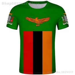 ZAMBIA t-shirt diy gratis custom made naam nummer zmb t-shirt natie vlag zm land zambiaanse republiek college print po kleding 220702