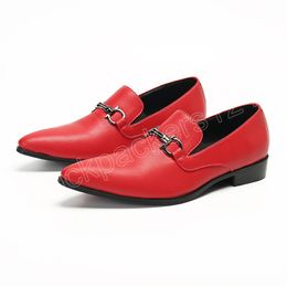 Zapatos italien solide bout pointu en cuir véritable hommes chaussures grande taille sans lacet chaussures de soirée de mariage hommes chaussures décontractées