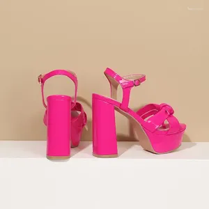 Zapatos Sandals Mujer 2024 Femmes designers Peep Toe Talons hauts épais 12,5 cm Chaussures de plate-forme de mariage plus A-0133 V