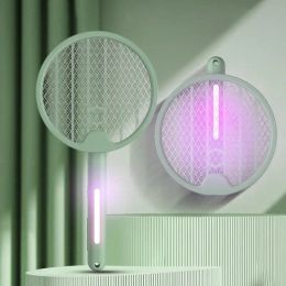 Zappers 3000 V Electric Fly Swatter 2in1 USB Oplaadbare muggenval opvouwbare UV Light Trap Summer Buggs Zapper Fly Traps Racket