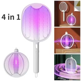 Zappers 4 en 1 1 raquette électrique pliable Racket Wallmounted Handheld 3000V Mosquito Fly Swatter Bug réglable Zapper 3000