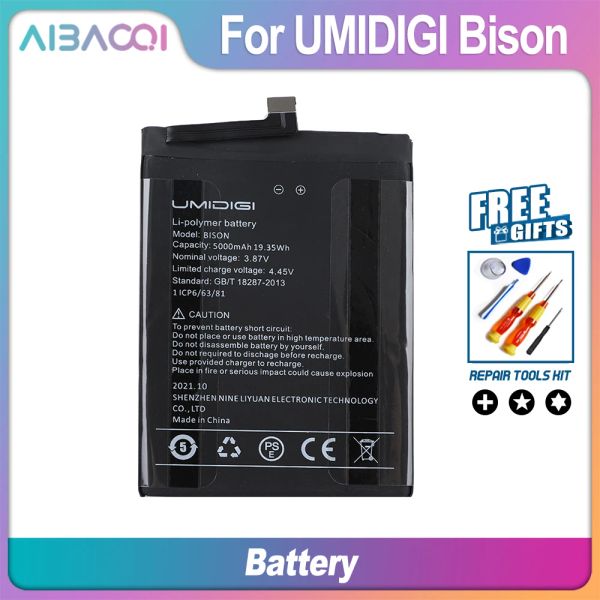 Zappers Aibaoqi Original pour Umi Umididigi Bison Bison Pro Battery 5000mAh Remplacement de téléphone mobile Battelle Batterie Batterie avec outils avec outils