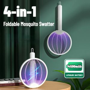 Zappers Opvouwbare Elektrische Muggenmepper Vliegenmepper Val USB Oplaadbare Muggenracket Insectenverdelger Bug Zapper voor Thuis Slaapkamer