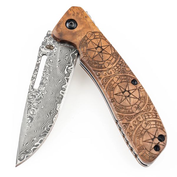 Zappers Hx Outdoors 60hrc Damas Pliant couteaux Pocket Knife Wood Poignée de camping Camping Hunting Tool Edc Tropshipping
