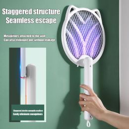 Zappers Nieuwe vouwende elektrische elektrische muggen Swatter Oplaadbaar duurzaam huishoudelijk huishouden vierinon mug swatter fly swatter lithium batterij