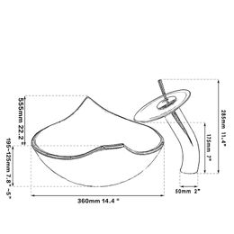 Zappo Luxury Basin Robo Forme de forme verte Forme verte Verrette Vanité Vanité Magnifique évier de bassin avec casquette de robinet Waterfall