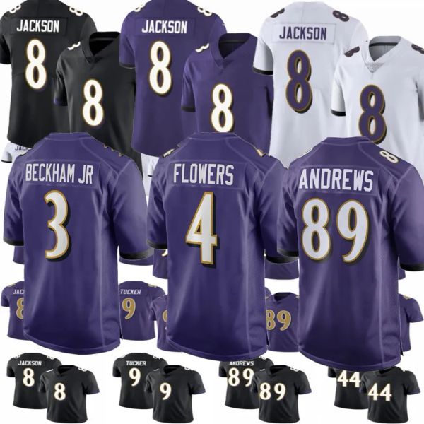 Zay Flowers Lamar Jackson Odell Beckham Jr. Mark Andrews J.K. Dobbins Ray Justin Tucker Lewis Kyle Hamilton Marlon Humphrey Ed Reed camisetas de fútbol personalizadas