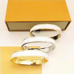 ZB004YX Brand Fashion Classic Bangle White PU Leather Pulsera de titanio con caja de regalo 3 colores Silver Rosegold Gold 40pcs