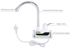 ZBD3000W-28, livraison gratuite, robinet d'eau chaude instantanée à affichage numérique, robinet électrique sans réservoir, chauffe-eau de robinet de cuisine, avec prise ue