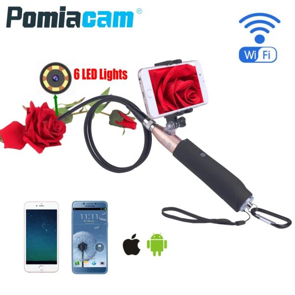 ZCF110 cámara WIFI portátil lente de 8mm Cámara endoscopio Wifi con Cable duro de 1m endoscopio Industrial serpiente para IOS Android