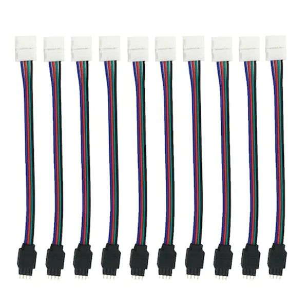 ZDM 10 PCS 4 Pin 10MM Conector Cable Macho para Tira LED RGB SMD 5050 No Impermeable