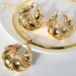 Les bijoux Zeadear se mettent à la mode Brésilien Africain Copper Boucles d'oreilles Collier pendent pour les cadeaux de mariage de fête des femmes 240410