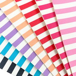 Zebra Crossing Stripe Candy Color PVC Vinyl PU Leermiddel naaigstof Faux leer DIY Craft Bow Making Material Roll Sheet