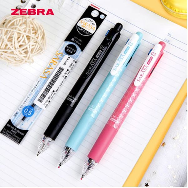 Stylo Gel ZEBRA J4SA11, 4 couleurs, 1 crayon automatique, noyau remplaçable de 0.5mm, Type poussoir, stylo multifonction 5 en 1 de haute valeur, 240129