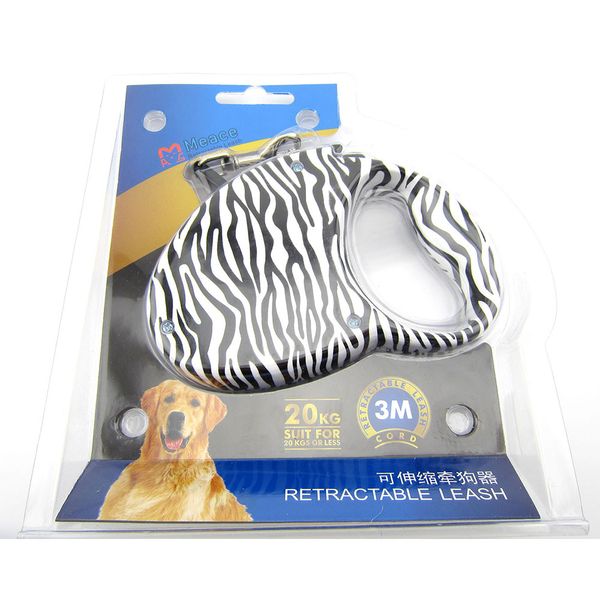 Zebra Stripe Automatic Pet Lashes Retractable Puppy Puppy Lash auto-agissant de taille moyenne principale Cat Tow Tow Rope Pethay