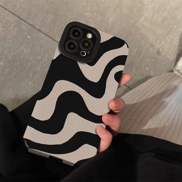 Zebra Stripes Pattern Creative Telephone Case pour iPhone 15 14 13 11 12 Pro Max 7 8 Plus x XS MAX XR ACCESSOIRES DE COUVERTURE DE BACK DE BACK 350PCS 350PCS