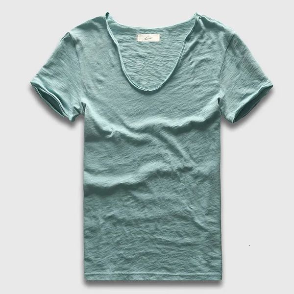 Zecmos Brand Men T-shirt Plain Hop Hop Fashion Casual V Neck T-shirt For Men Men Short Man Man Top Tees 240416