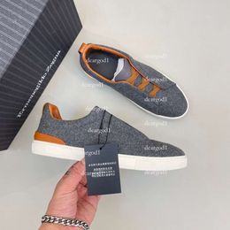 Zegna Diseñador Zapatos casuales Triple Stitch Sneaker Sneaker Sneaker Fiesta de bodas Social Capacidad de cuero LOGNO ZEGNAS KK 62