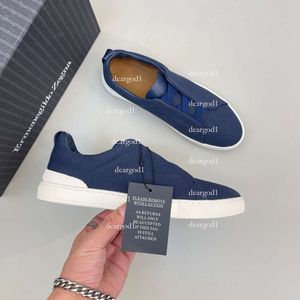 Zegna Designer Chaussures décontractées Triple Stitch Low Top Sneaker Stripes Social Wedding Party Quality Leather Shoe Zegnas Logo KK 63