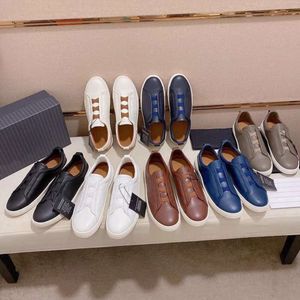 Zegnas Nieuwe high -end herenschoenen Echt lederen bord schoenen Casual schoenen modieus casual schoeisel trendy schoeisel één stap schoeisel