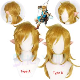 Zelda: Breath of the Wild Link, золотой хвостик, термостойкие волосы, косплей костюм + бесплатная шапочка для парика